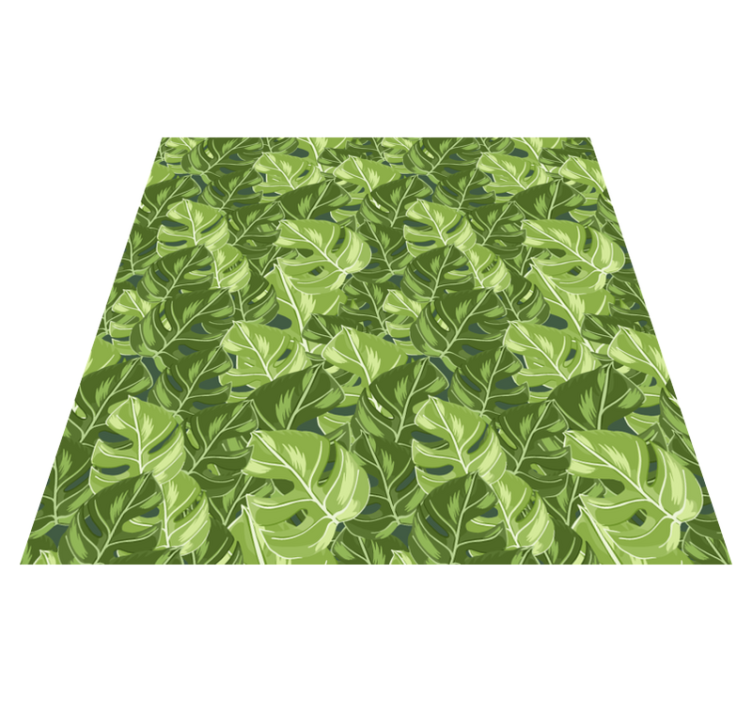 Alfombra vinílica naturaleza patrones de hojas exuberantes - TenVinilo