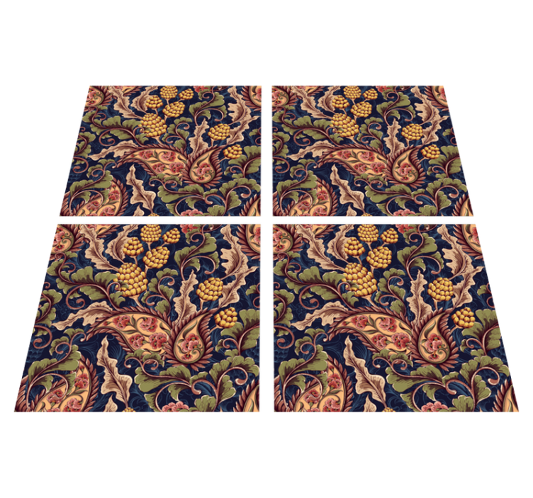 Alfombra vinílica naturaleza con motivo floral - TenVinilo