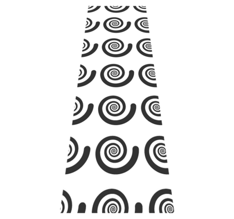 Alfombra vinílica dormitorio espiral retro en blanco y negro - TenVinilo