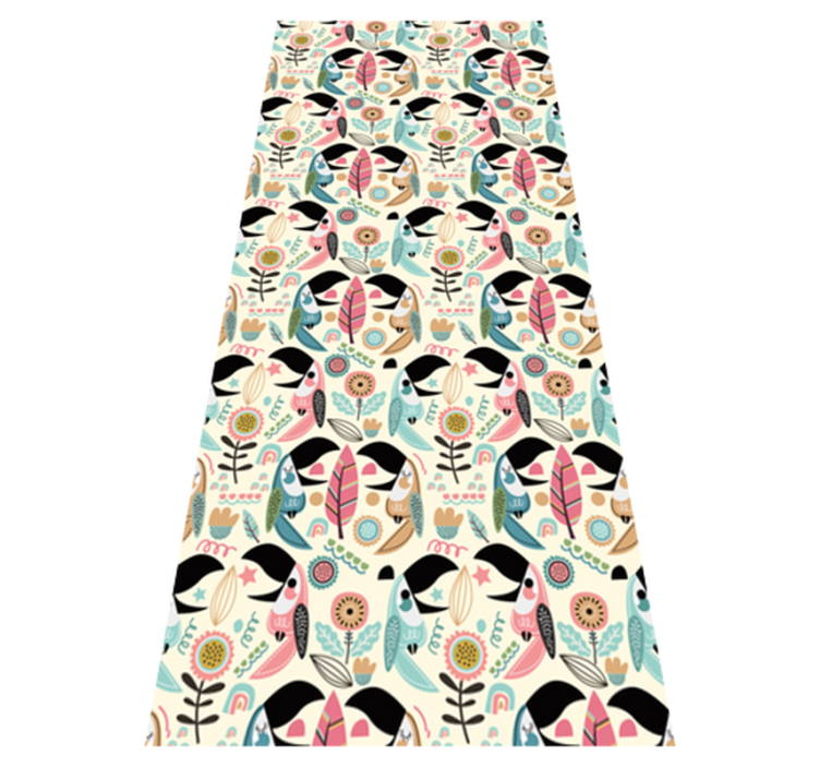 Alfombra vinílica dormitorio hojas pasteles nórdicas - TenVinilo