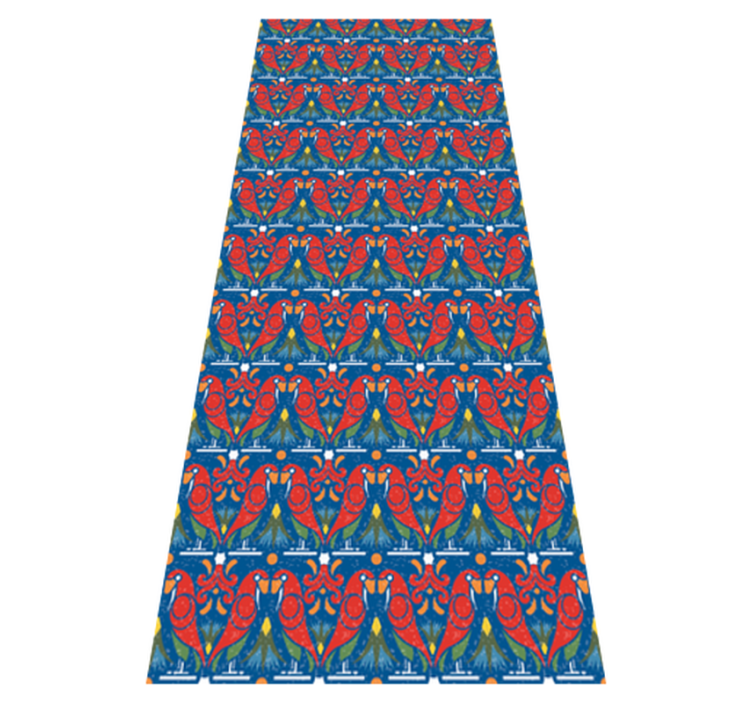 Alfombra vinílica dormitorio diseño floral fondo azul - TenVinilo