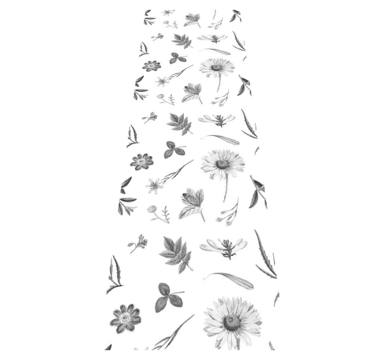 Alfombra vinílica dormitorio flores grises primavera - TenVinilo