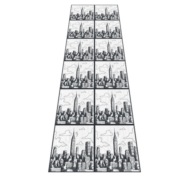 Alfombra vinílica dormitorio collage de bocetos de nyc - TenVinilo