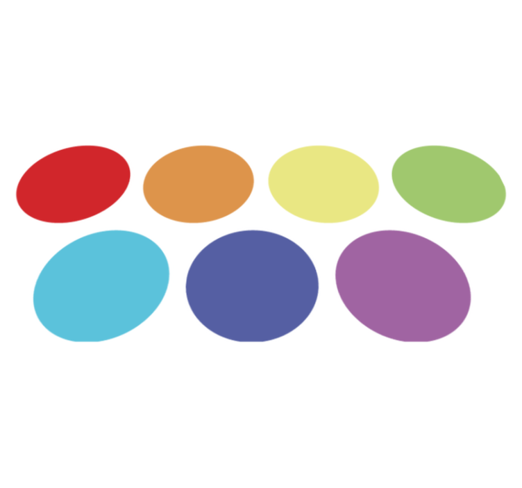 Alfombra vinílica geométrica puntos grandes arcoíris - TenVinilo