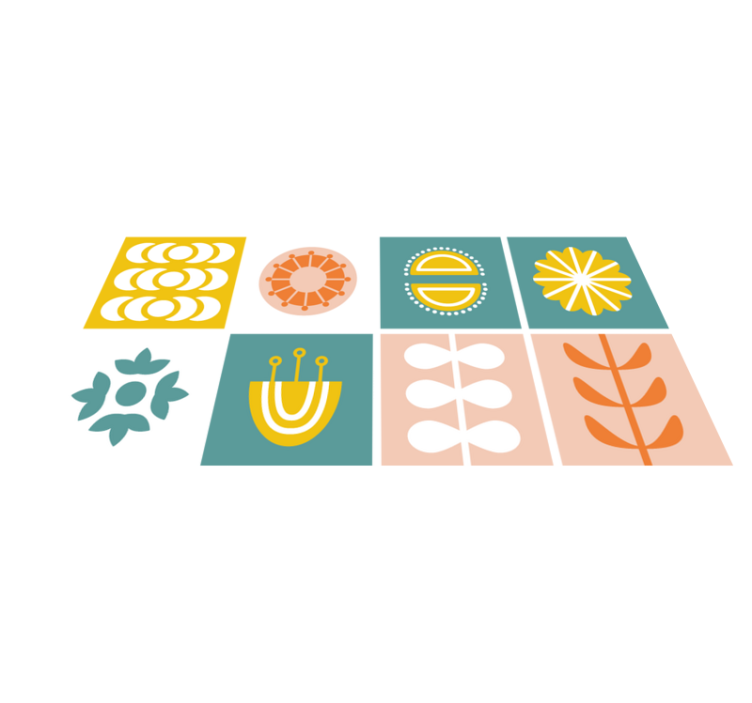 Alfombra vinílica geométrica azulejo noruego - TenVinilo