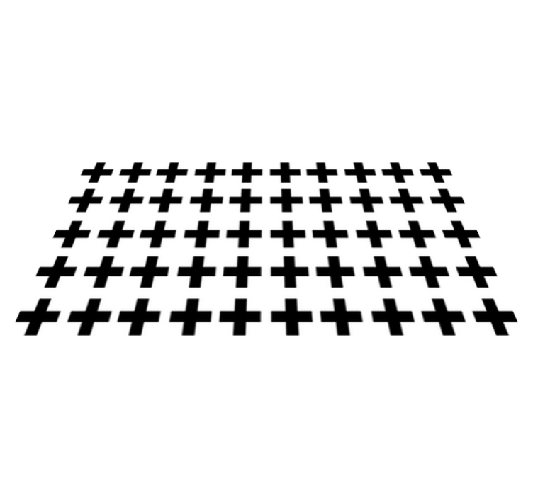 Alfombra vinílica geométrica cruces en blanco y negro - TenVinilo