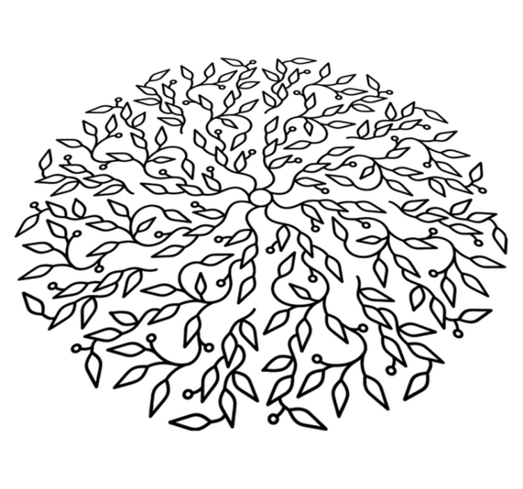 Alfombra vinílica geométrica Árbol de la vida abstracto - TenVinilo