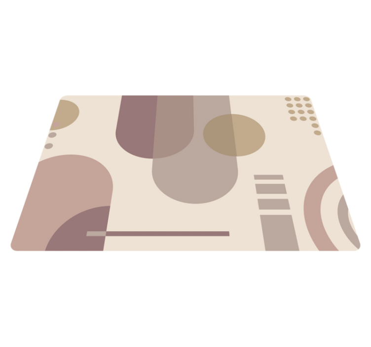 Alfombra vinílica geométrica arte moderno marrón - TenVinilo