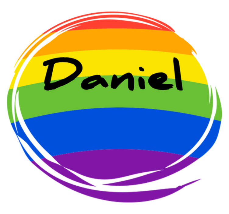 Alfombra vinílica geométrica círculo arcoíris personalizado - TenVinilo