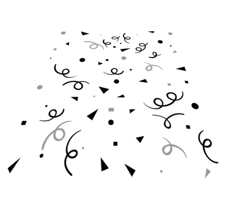 Alfombra vinílica geométrica confeti negro y gris - TenVinilo