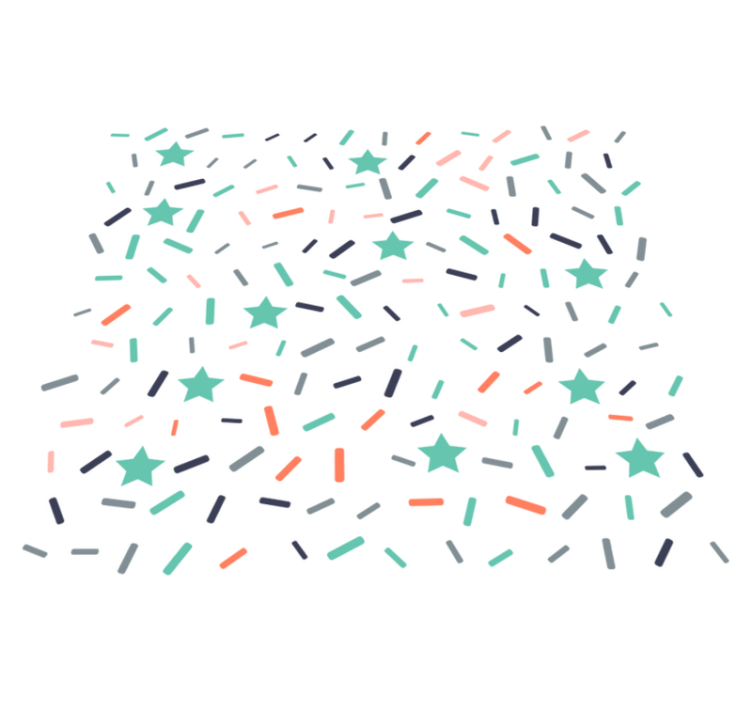 Alfombra vinílica geométrica estrellas y confeti - TenVinilo