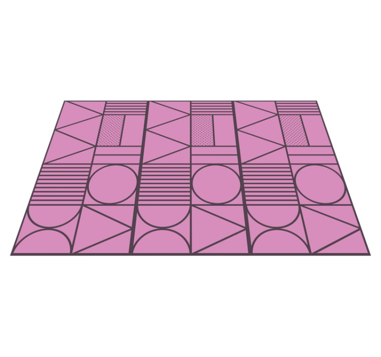 Alfombra vinílica geométrica bloque de color rosa y gris - TenVinilo