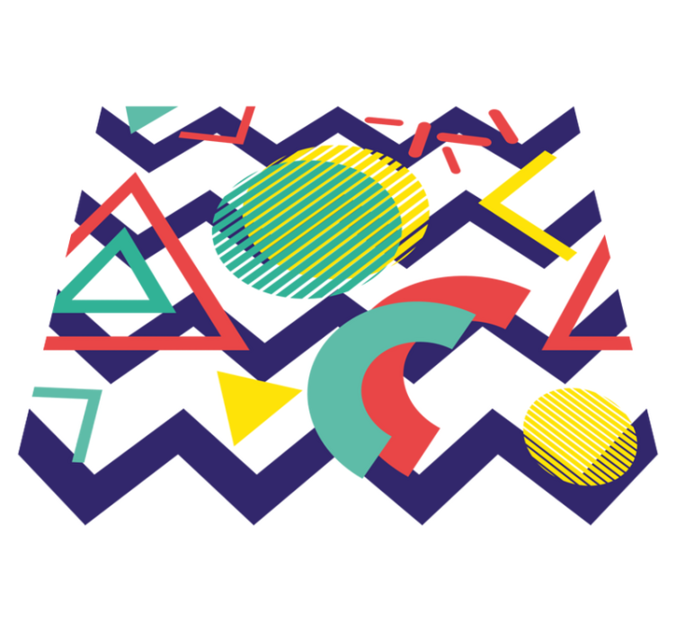 Alfombra vinílica geométrica con patrón colorido - TenVinilo