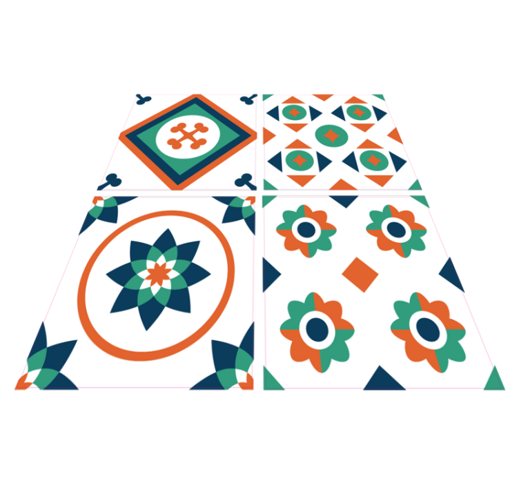 Alfombra vinílica geométrica baldosas geométricas - TenVinilo