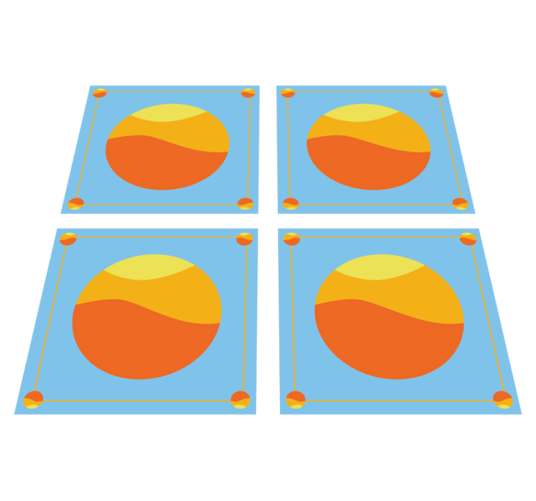 Alfombra vinílica geométrica círculos geométricos coloridos - TenVinilo