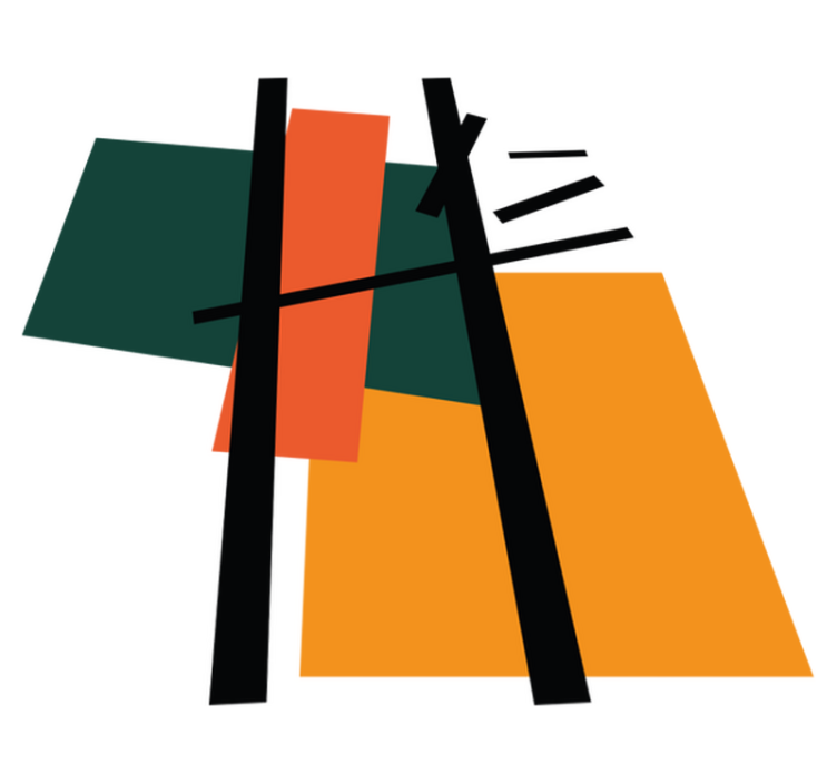 Alfombra vinílica geométrica secciones de color abstracto - TenVinilo