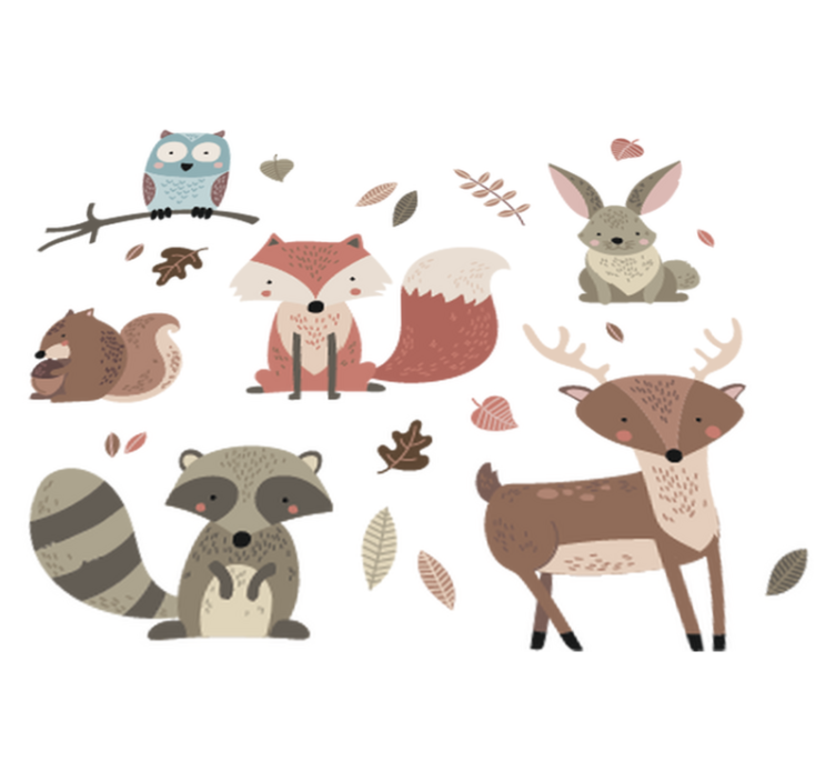 Alfombra vinílica infantil animales de otoño - TenVinilo