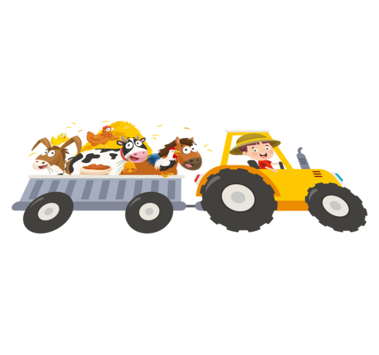 Alfombra vinílica infantil granjero con animales - TenVinilo
