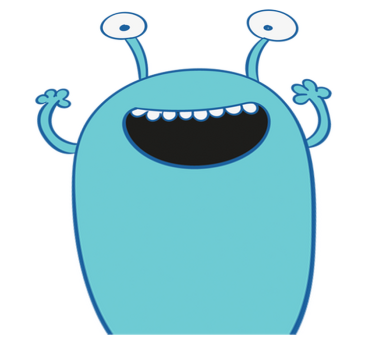 Alfombra vinílica infantil pegatina armario monstruo azul - TenVinilo