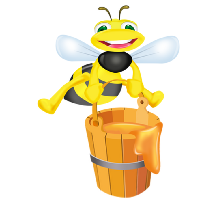 Alfombra vinílica infantil abeja y cubo de miel - TenVinilo