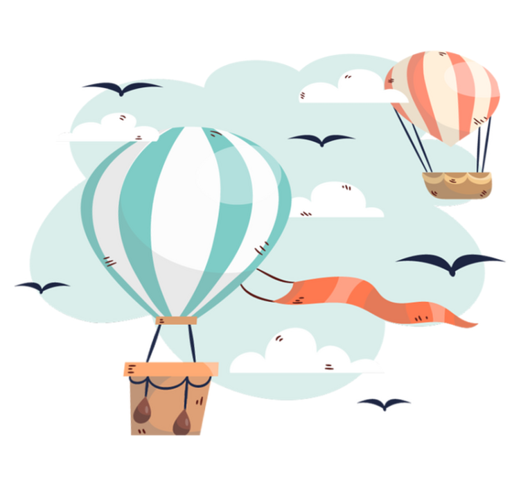 Alfombra vinílica infantil globos y nubes - TenVinilo