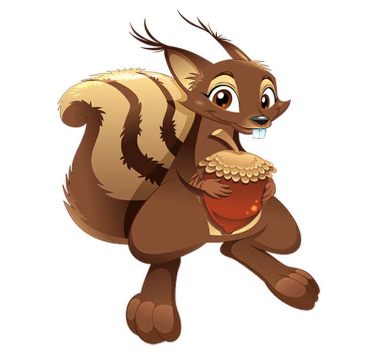 Alfombra vinílica infantil ardilla con bellota - TenVinilo