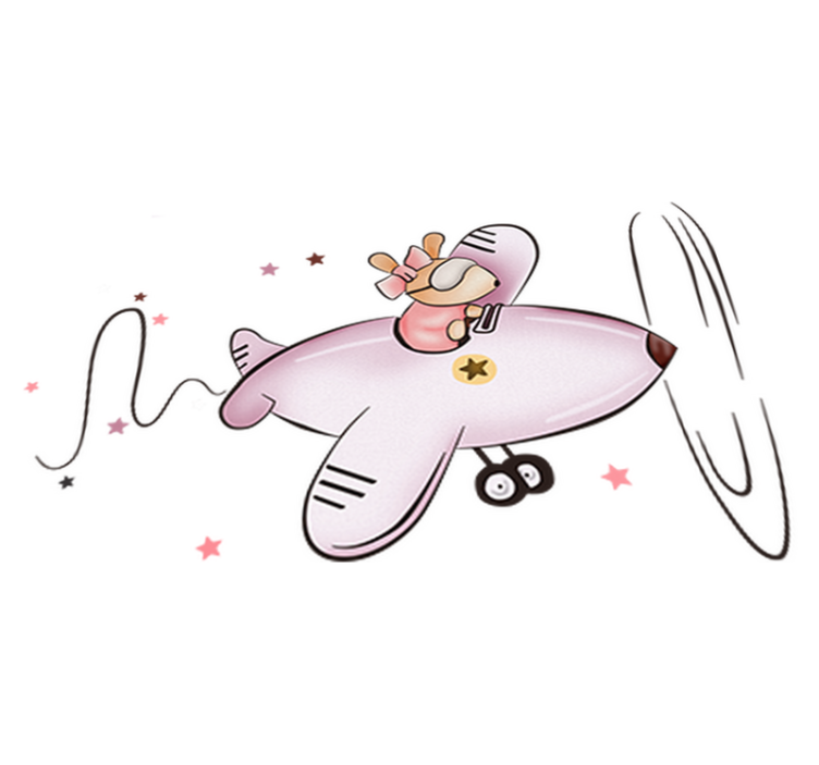 Alfombra vinílica infantil ratón en avión - TenVinilo