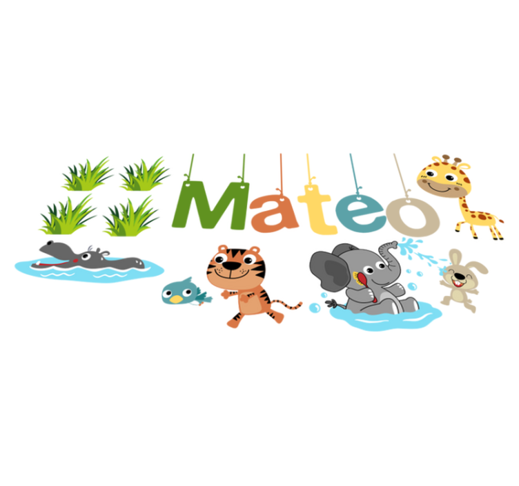 Alfombra vinílica infantil adhesivo personalizable animales - TenVinilo