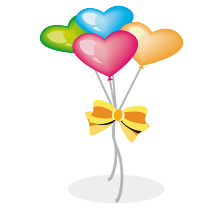 Alfombra vinílica infantil globos en forma de corazón - TenVinilo