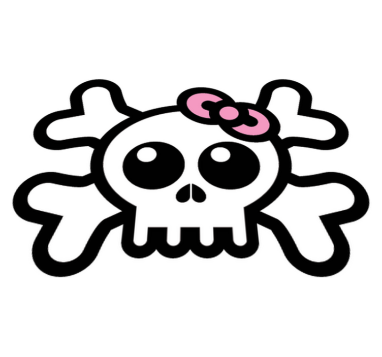 Alfombra vinílica infantil calavera con cinta - TenVinilo