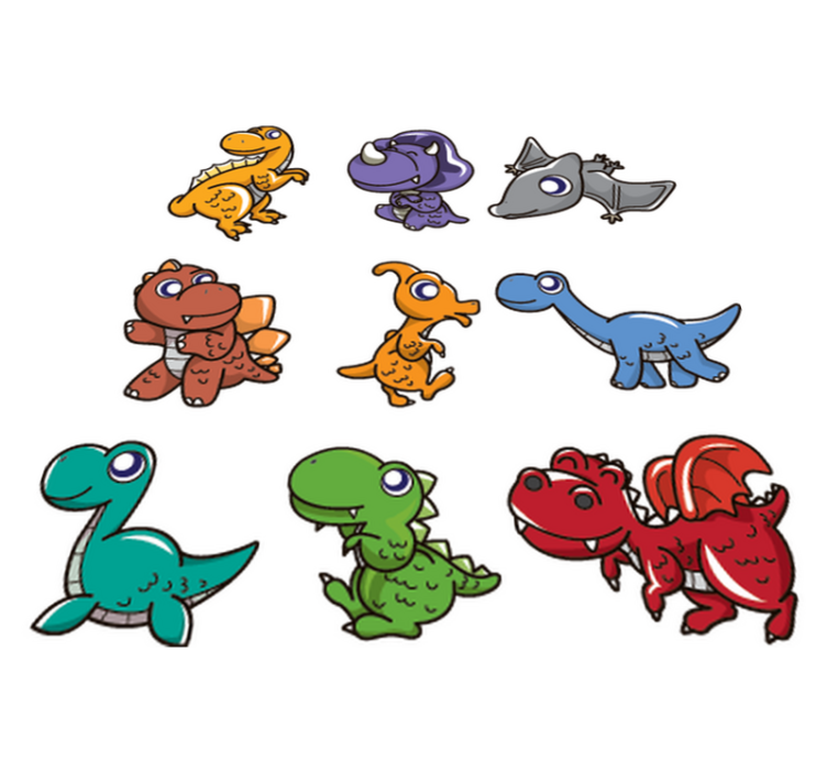 Alfombra vinílica infantil sticker de dinosaurios bebés - TenVinilo