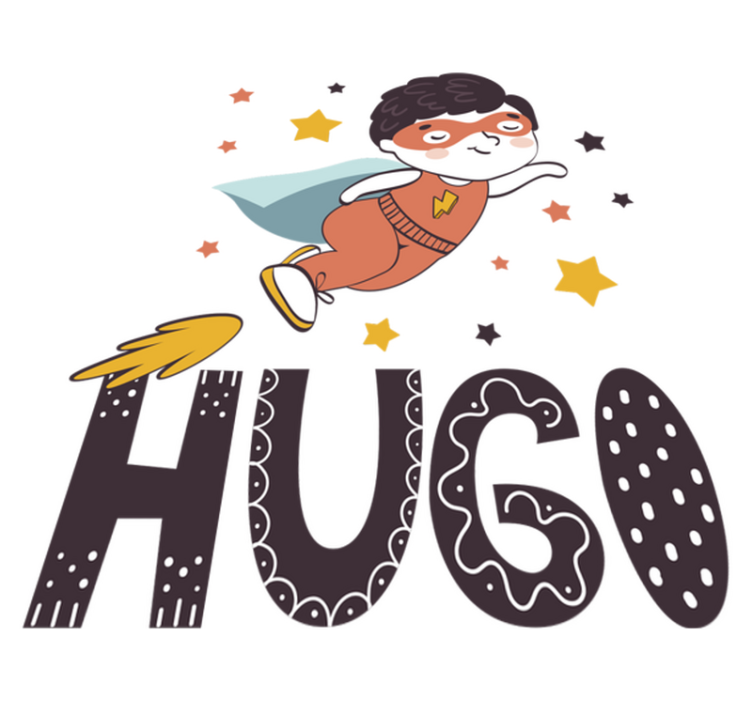 Alfombra vinílica infantil superhéroe nombre personalizable - TenVinilo