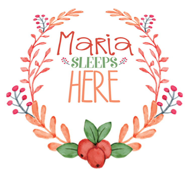 Alfombra vinílica infantil duerme aquí con nombre - TenVinilo