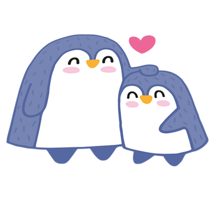 Alfombra vinílica infantil mamá y bebé pingüino - TenVinilo