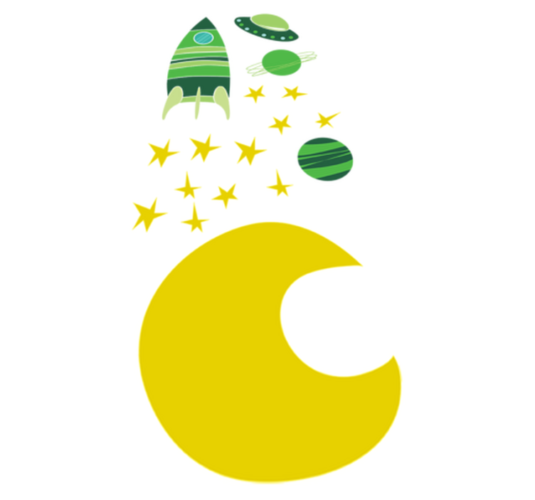 Alfombra vinílica infantil sticker espacial verde - TenVinilo