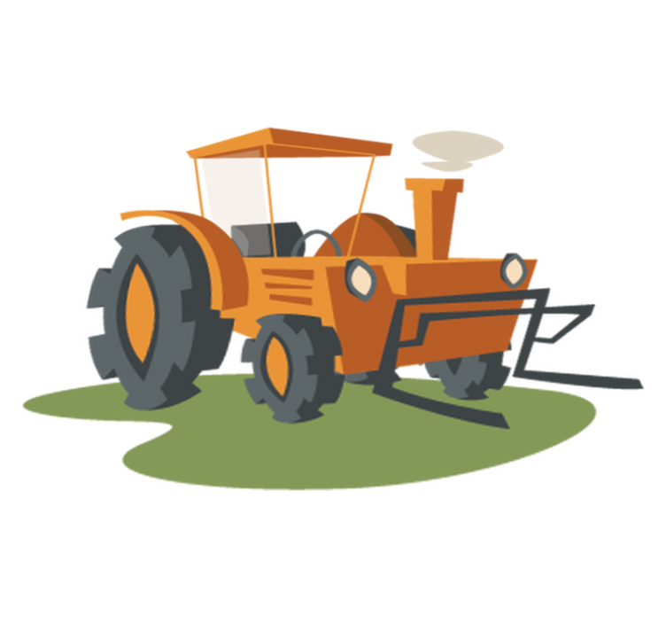 Alfombra vinílica infantil tractor naranja - TenVinilo