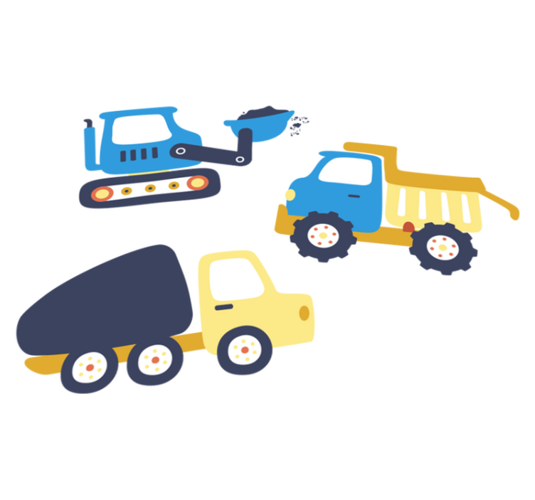 Alfombra vinílica infantil símbolos de excavadora - TenVinilo