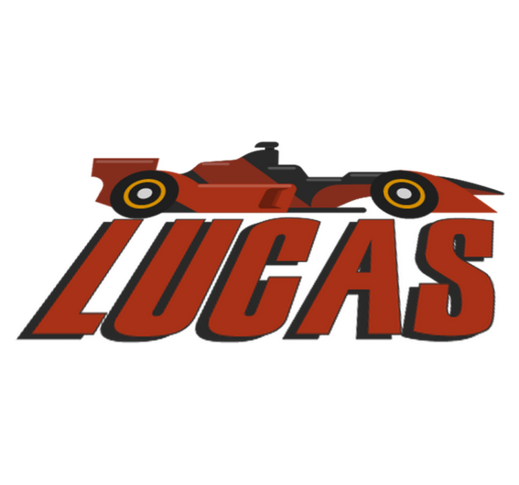 Alfombra vinílica infantil coche f1 rojo con nombre - TenVinilo