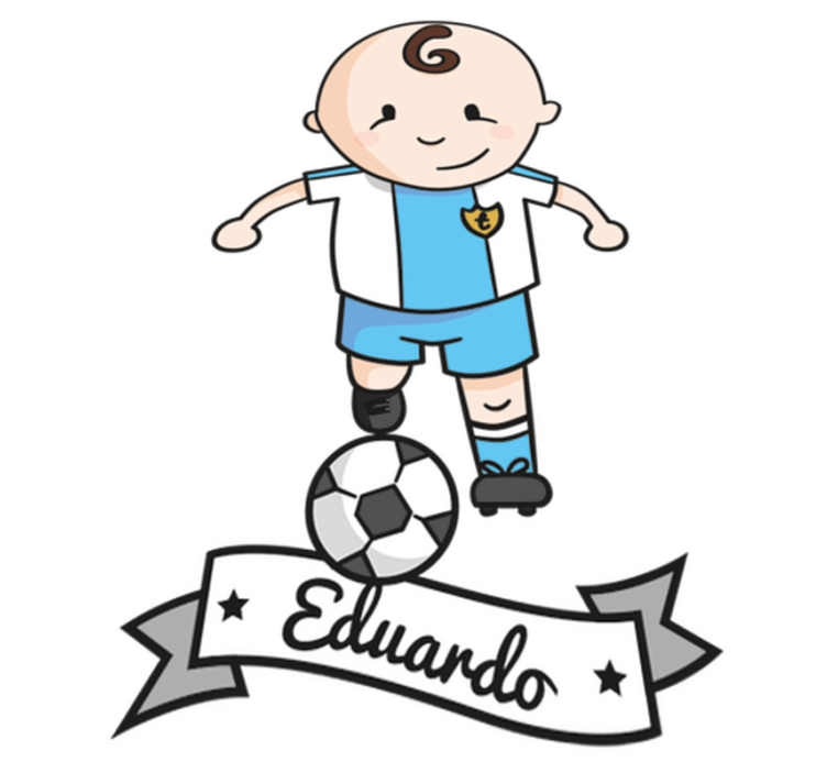 Alfombra vinílica infantil jugador de fútbol con nombre - TenVinilo