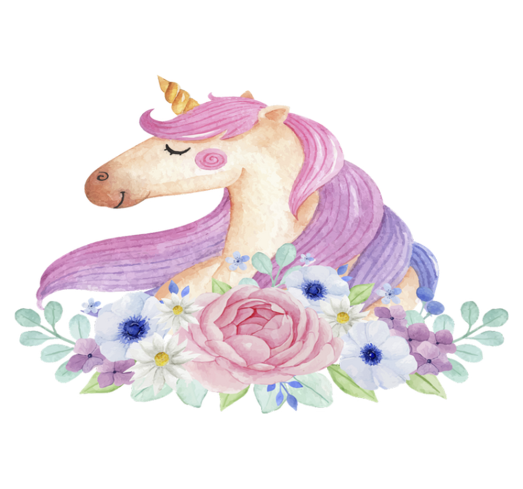 Alfombra vinílica infantil unicornio acuarelado - TenVinilo