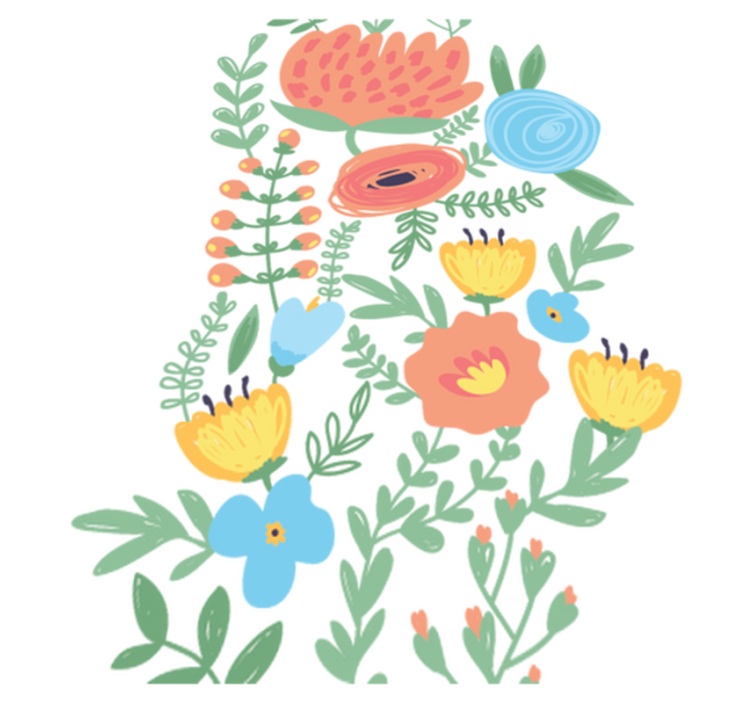 Alfombra vinílica infantil adhesivo floral para puerta - TenVinilo