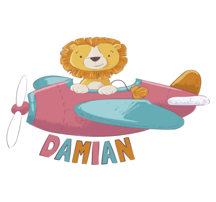 Alfombra vinílica infantil león personalizado - TenVinilo