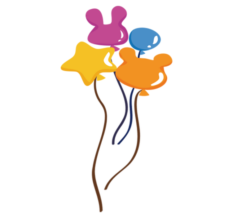 Alfombra vinílica infantil globos con forma de animales - TenVinilo