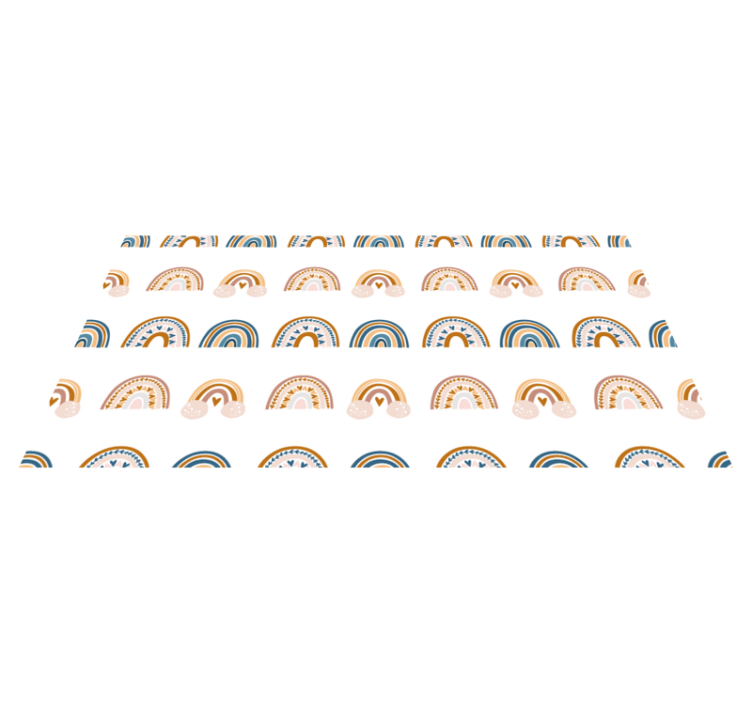Alfombra vinílica infantil arcoíris otoñal dibujado a mano - TenVinilo