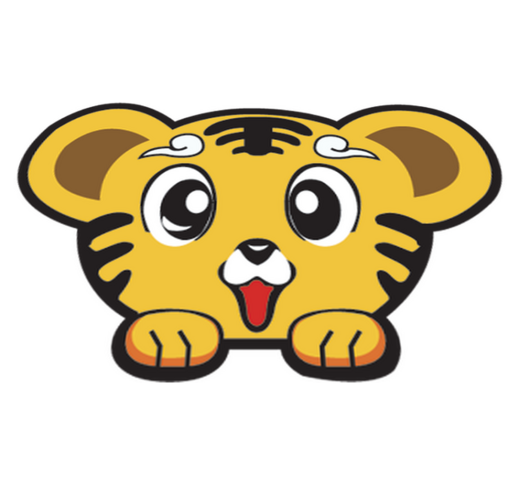 Alfombra vinílica infantil tigre feliz - TenVinilo