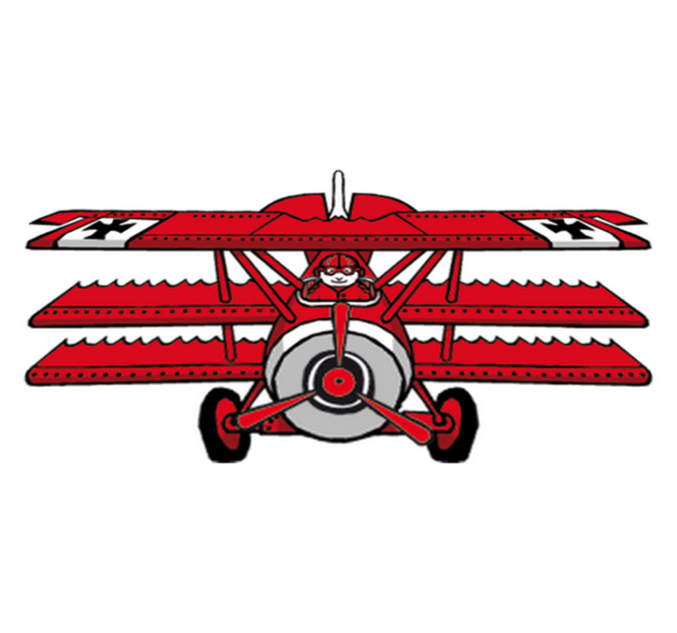 Alfombra vinílica infantil barón rojo cómic - TenVinilo