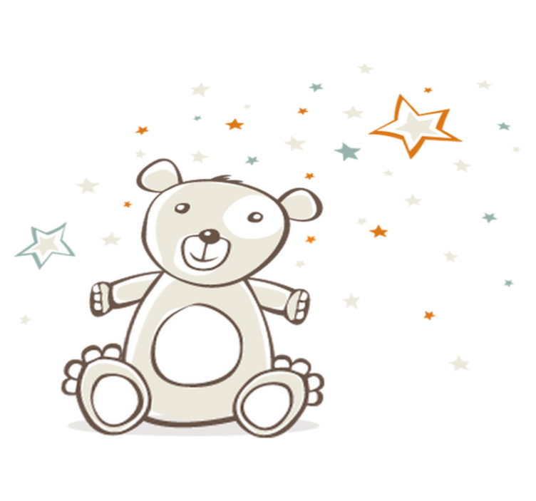 Alfombra vinílica infantil oso de peluche con estrellas - TenVinilo