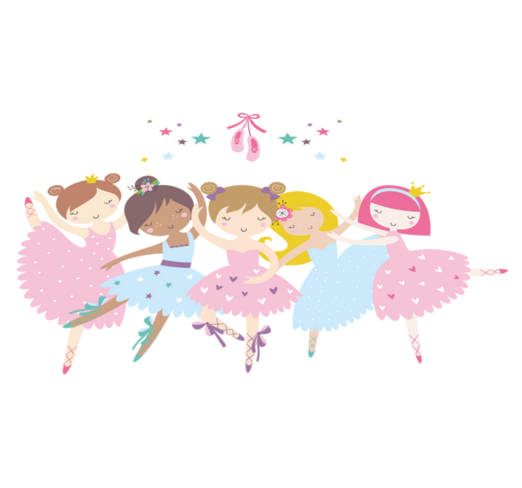Alfombra vinílica infantil ilustración colorida de ballet - TenVinilo