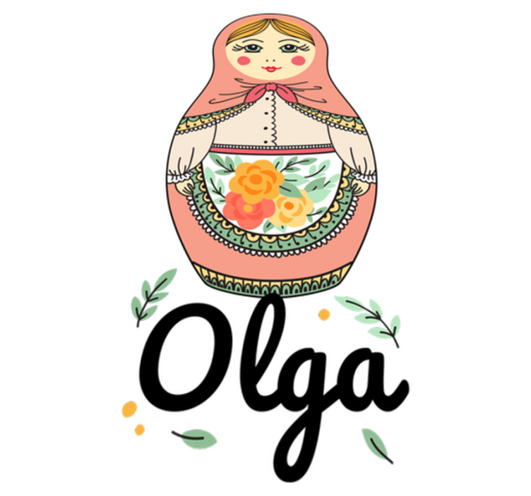 Alfombra vinílica infantil matrioska con nombre - TenVinilo