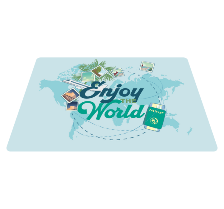 Alfombra vinílica mapamundi disfruta del mundo - TenVinilo